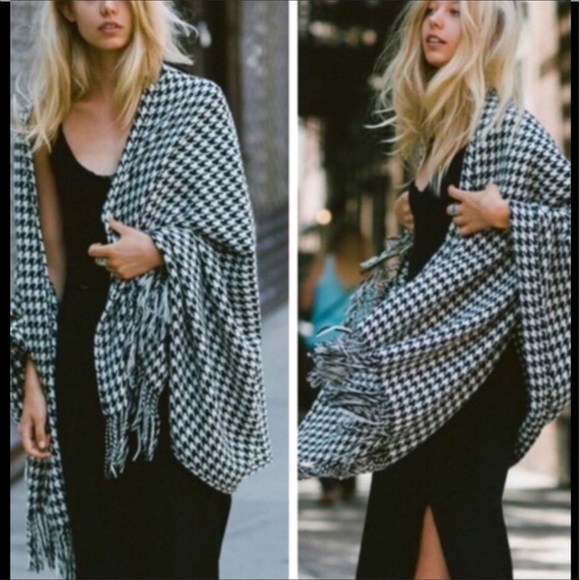 •houndstooth blanket scarf/Poncho• - Picture 4 of 4
